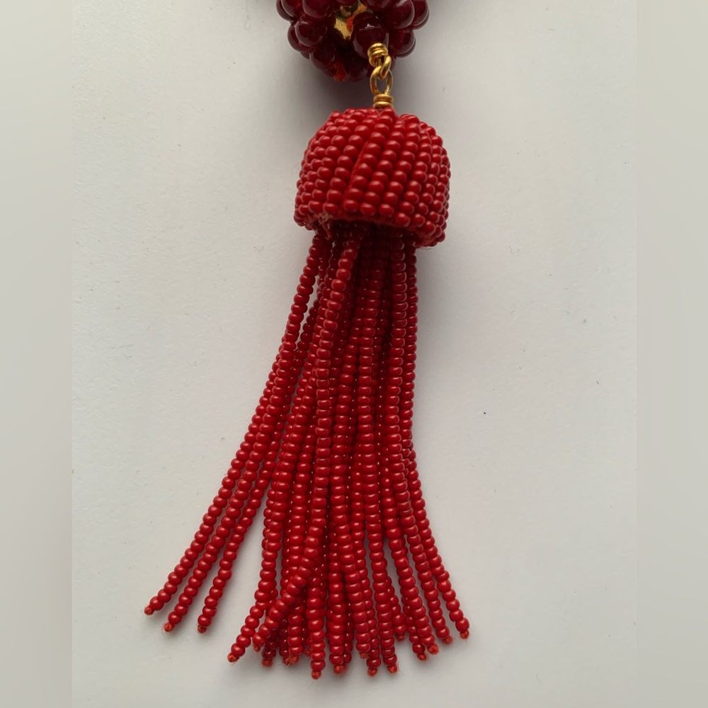 Lisi Lerch red long beaded tassel necklace - Picture 3 of 5
